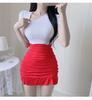 Koreanische Dünne Rüschen Röcke Hohe Taille Sexy Plissee Hüfte Schlank Mini Rock