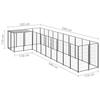 VidaXL Black Kennel 7.26 M² Steel Enclosure for Puppies Cage Dogs Outdoor 3082237