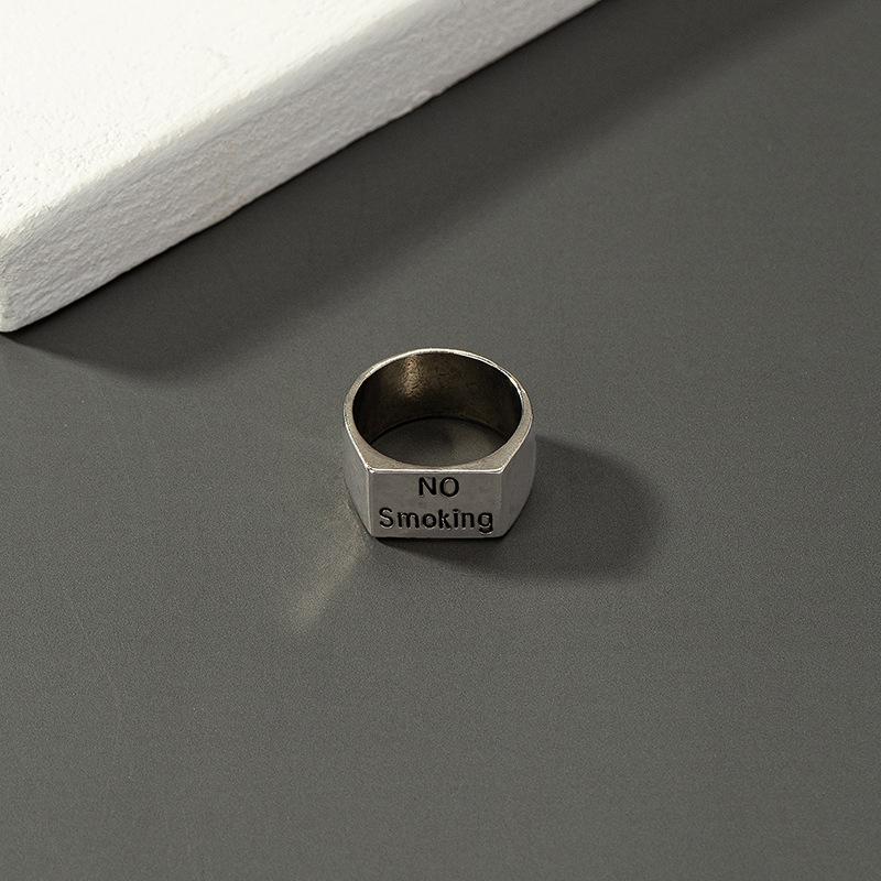 Pánský trendy retro prstenový set s písmeny - Hip hop prsteny na ukazováček