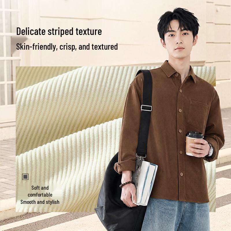 Baleno Men's Corduroy Long Sleeve Shirt