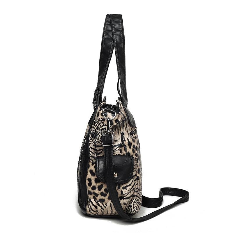 Women's Vintage Leopard Print Tote Bag Single Shoulder Crossbody Bag