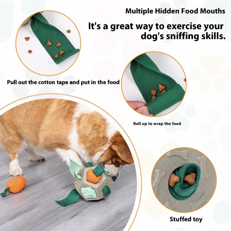 Dog Enrichment Slow Feeder Toy For Pet Chew Resistant Snuffle Ball Toy With Foraging Challenge Indoor Entertainment Toy