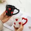 Lovely Heart Shaped Porcelain Mugs Water Cup Tableware 250ml Coffee Mug Dining Table Afternoon Tea Teacup Fruits Juice Cup
