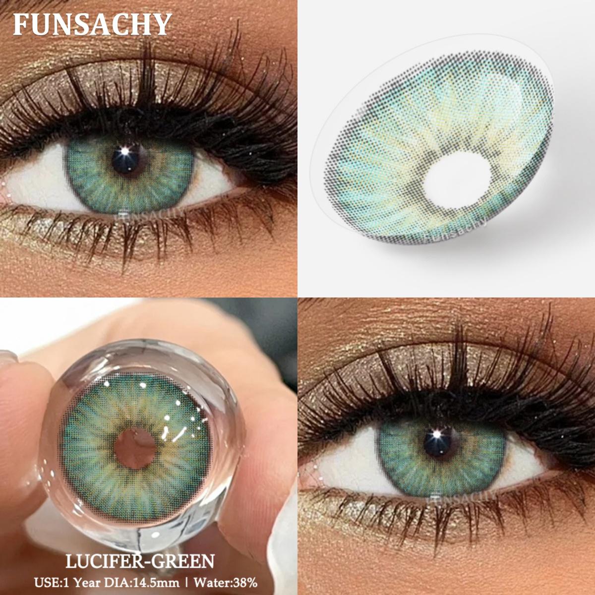 

Funsachy 2 шт. цветные контактные линзы для глаз Аврора коричневые и зеленые цветные линзы для ежегодного макияжа косметические GrayEyes
