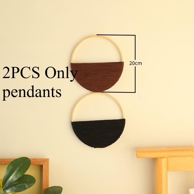 2pcs Bohemian Style Wall-mounted Decorative Frame Hand-woven Hanging Piece Suitable for Decoration In Living Rooms and Bedrooms