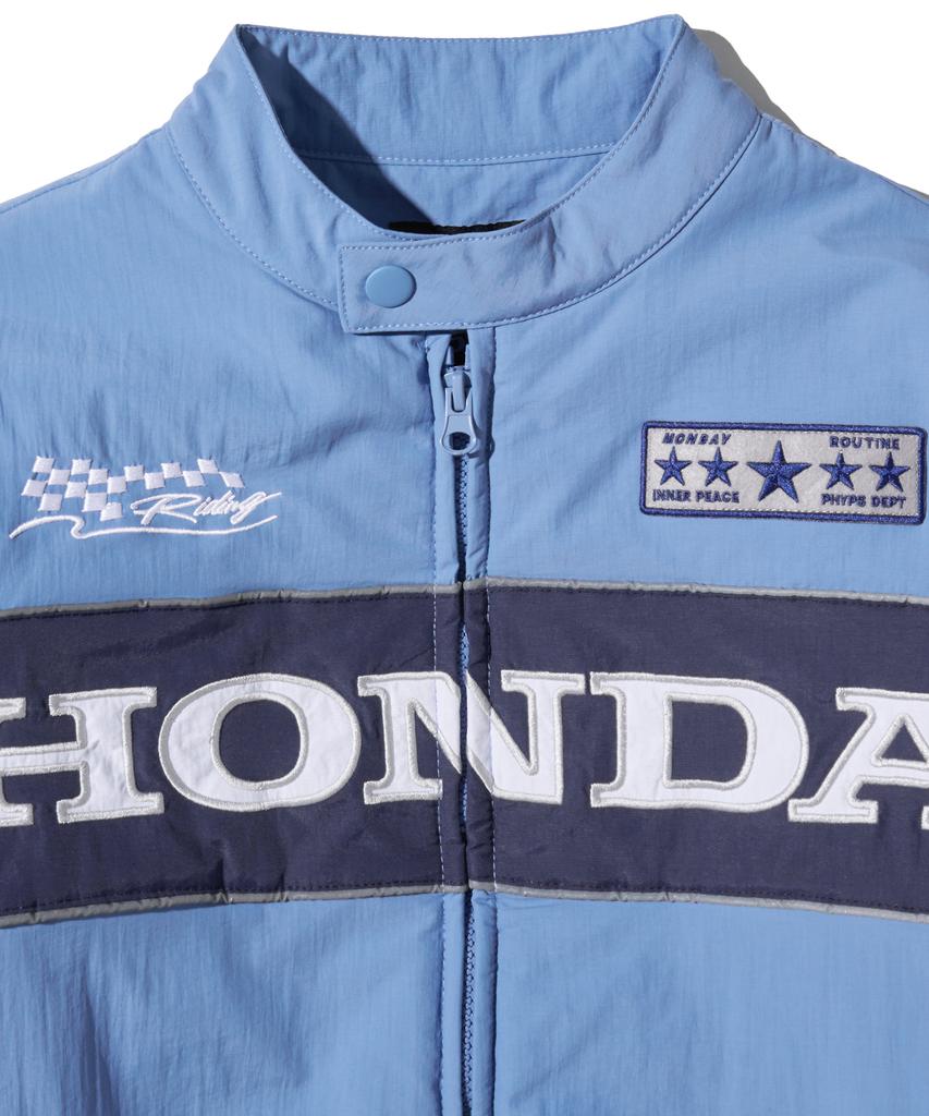Phyps Motorcycle Piping Motorcycle Blouson Jacket Light Blue