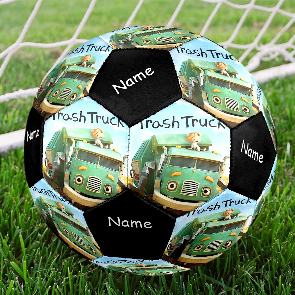 Custom Name Trash Truck Theme Size 5 Soccer Ball, Suitable for Both Indoor and Outdoor Matches, a Gift Suitable for Everyone.
