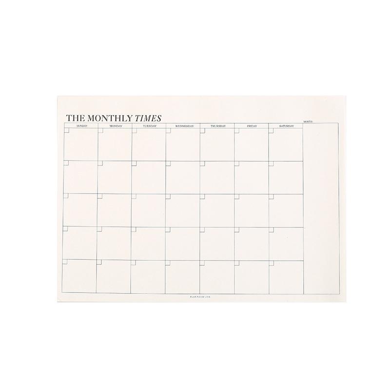 Weekly Planner Monthly Undated Agenda A5 Notebook Schedules Study Planner Stationery Office School Supplies