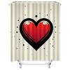 Red Heart Waterproof Shower Curtain