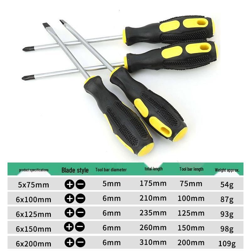 Extended Phillips Slotted Screwdriver Awl with Magnetic Tip - Household & Industrial Grade