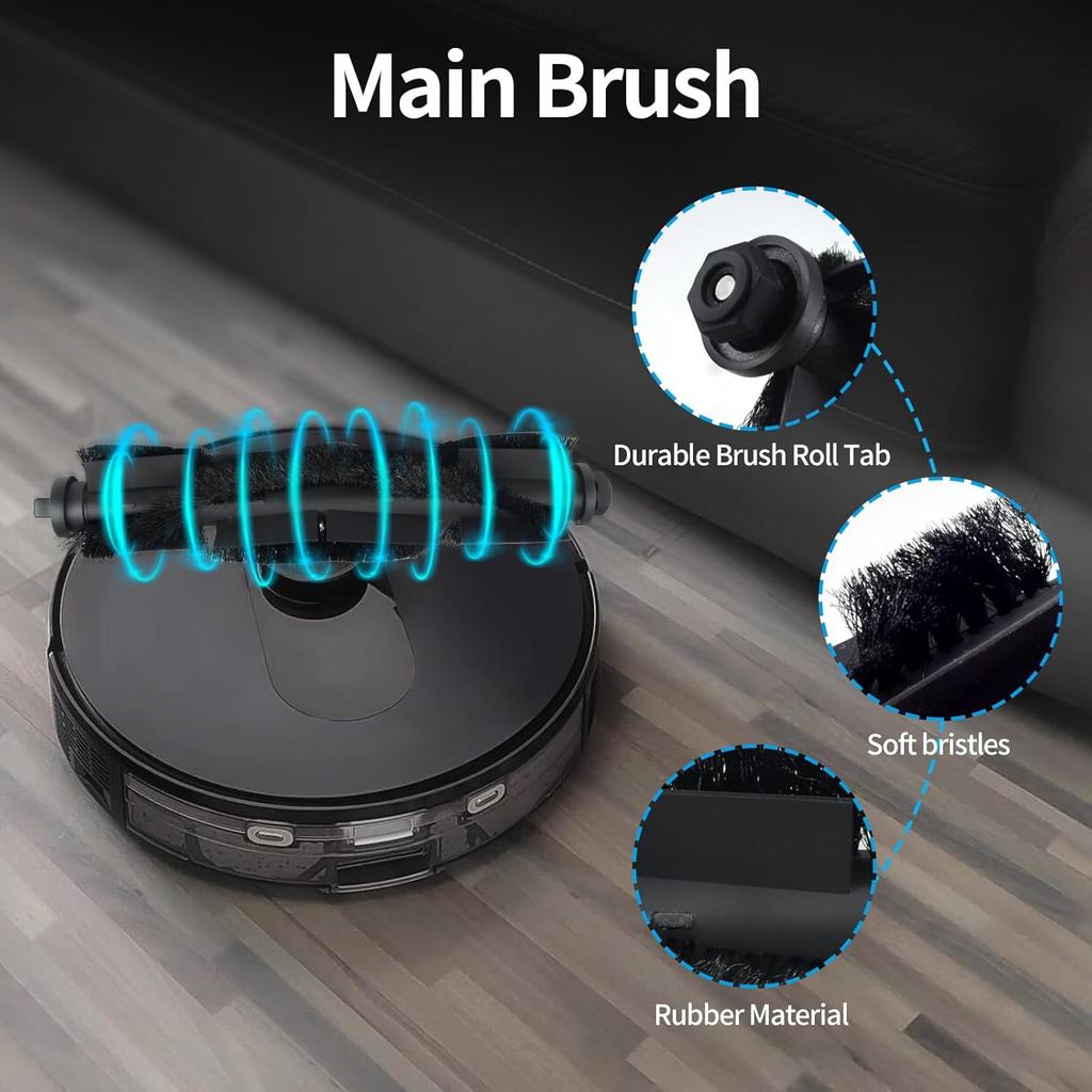 for 360 S8 S8Plus Vacuum Cleaner Part,11Pcs Main Brush Side Brush Filter Mop Cloth for 360 S8 S8 Plus Robot Vacuum Cleaner (11)