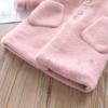 Girls Autumn and Winter Solid Color Thickened Coat Middle and Large Children High Neck Mid-Length Warm Coat