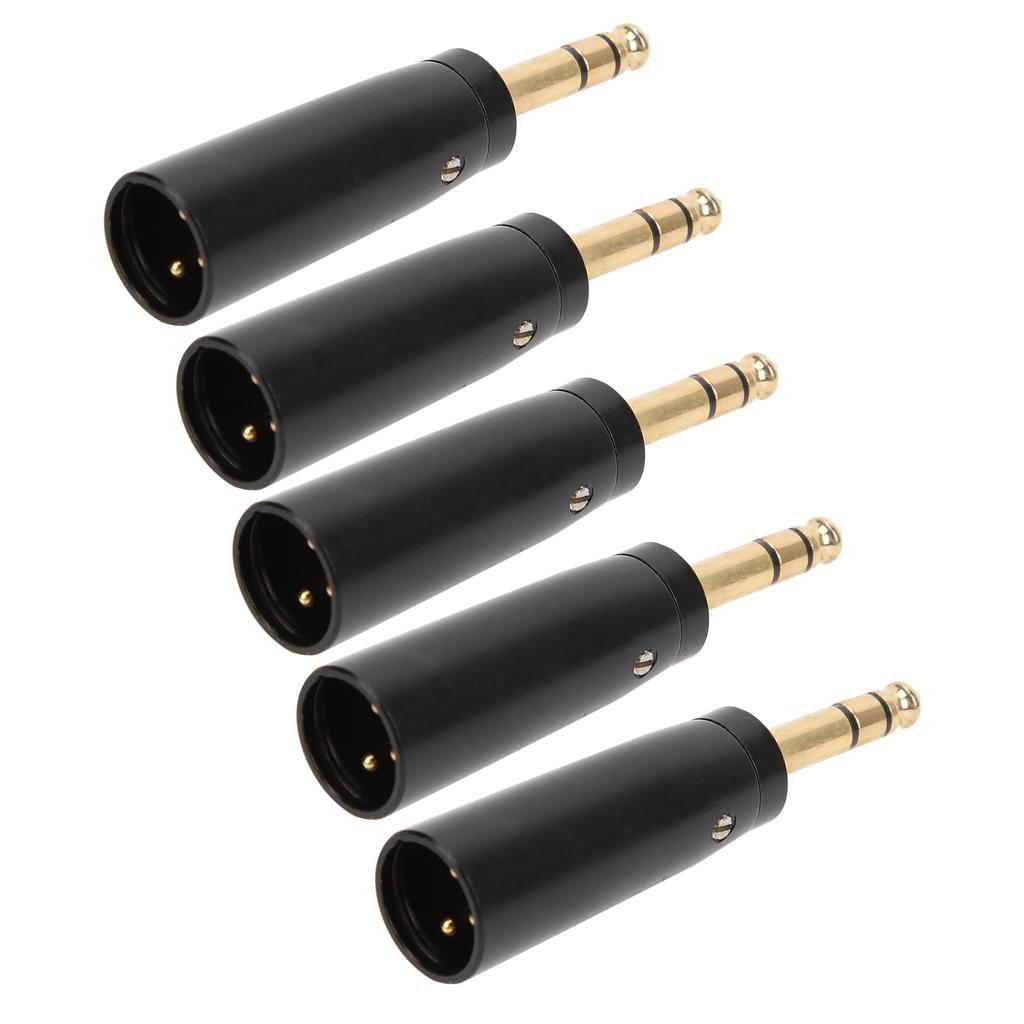 5Pcs Audio Adapter Metal 6.35mm Stereo Male To Mono Converter Cable Connector for Microphone