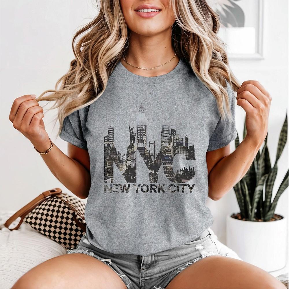 Nyc New York City Landmarks Travel Unisexs T Shirt Cityscape