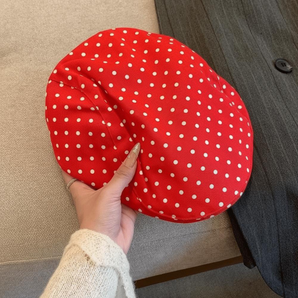 Versatile Polka Dot Print Hats Retro Bonnet Y2K Forward Hats  for Women