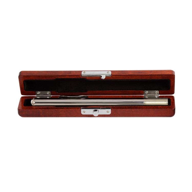 Vintage Flute Head Joint Storage Box with Soft Interior Wood Texture Perfect for Instrument Maintenance and Safekeeping