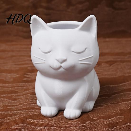 Healing Desk Decor Cat Pen Holder Cute Kitty Organizer for Stationery Storage