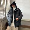 Men's Loose Casual Cotton Jacket Long Hip-Length    Warm Winter Daily Coat