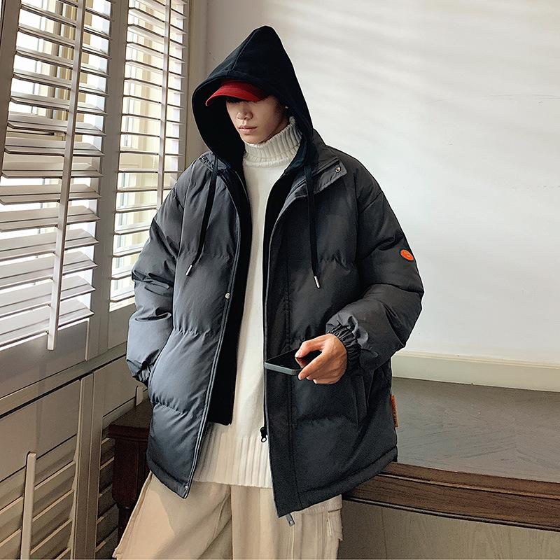 Men's Loose Casual Cotton Jacket Long Hip-Length    Warm Winter Daily Coat