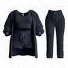 European & American Women's Solid Color Long Sleeve Plush Suit - Autumn/Winter Fashion Casualwear