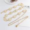 Dress waist chain - women's metal leaf hook chain - minimalist decorative skinny belt