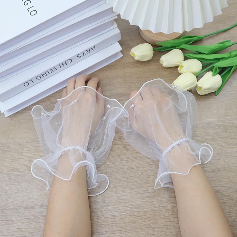 Princess Mesh Lace Handband With Diy Mask For Nightclub And Themed Celebrations белый