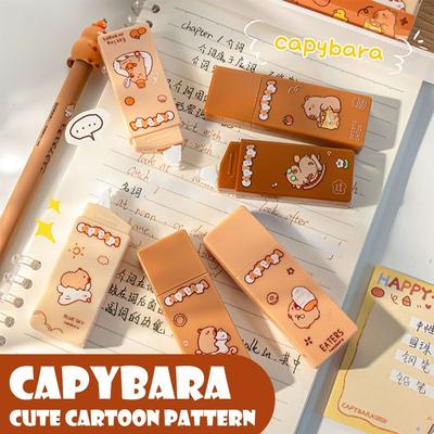 6 Pièces/ensemble Ruban Correcteur Capybara Couleur Dégradée Mignon Fournitures Scolaires de Bureau Papeterie Étudiante