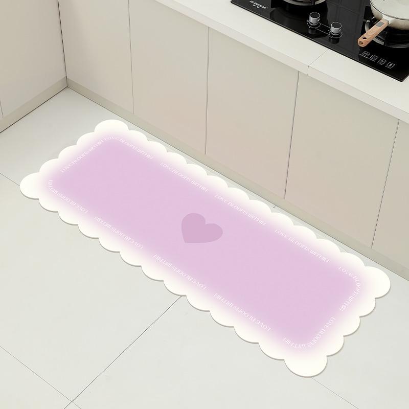 

Floor Mat for Kitchen Non-slip Waterproof Oil-proof Carpet Pink Gradient Heart Rug Long Size Home Decoration Foot Mats 1pc 50x80cm