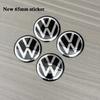 2026 For VW Car Sticker 4pcs Black silver 56mm/60mm/65mm Car Wheel Center Hub Caps Sticker Badge Accessories For VW Volkswagen R GTI G PR1