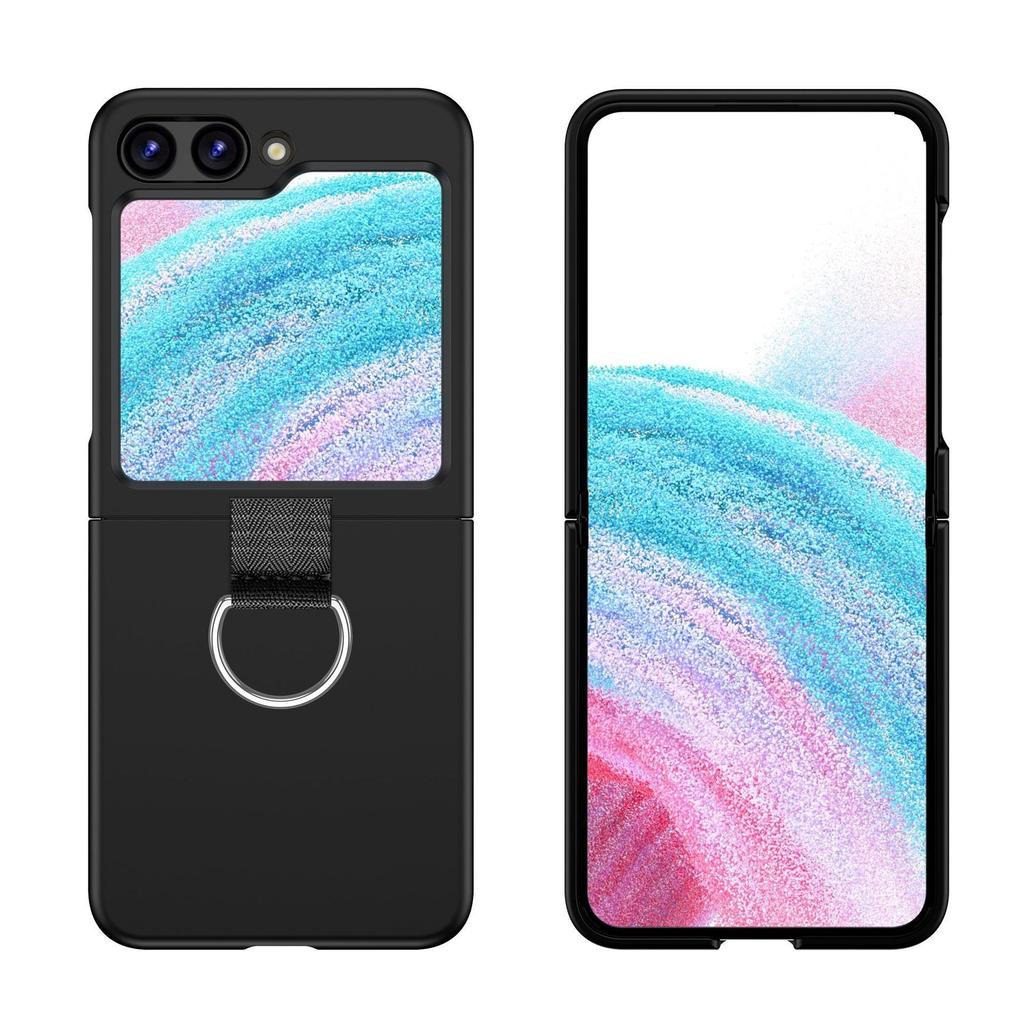 Ring Holder Matte Solid Color Case for Samsung Galaxy Z Flip 6 5 4 3 7 ZFlip 7 Flip6 Liquid Silicone Shockproof Ins Korean Cover