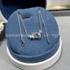 V Gold Rose Gold Full Diamond Horseshoe Bracelet and 8-Shaped Necklace Set