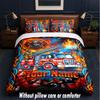 Fire Truck Theme Custom Text Or Name 3Pcs Bedding Set,1 Flat Sheet & 2 Pillowcases Personalized Home Bedding