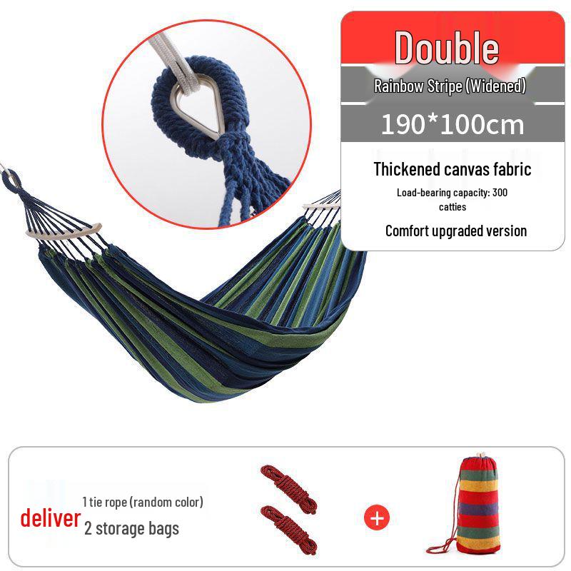 Thickened Anti-Rollover Hammock Swing Chair for Outdoor/Indoor Use - Single/Double, Child/Adult