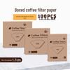 Fan-Shaped Hand-Pour Coffee Filter Paper, Raw Wood Pulp, V60 Type 04, Hanging Ear Design