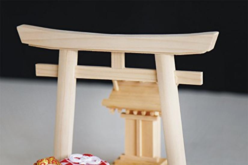 Smallest Shrine with Torii Made In Japan from All Cypress for Placing Shrine Amulet Amulet Stand H10 X X D4 Yamakou's Gate, Wood, Amulets, Altar,