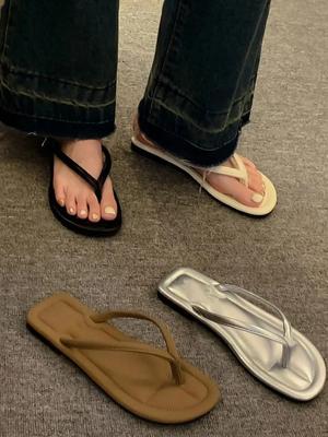 Herringbone Slippers for Women In Summer, Fashionable for Outdoor Wear, 2024 New Flat Bottomed Toe Clippers, Internet Celebrity
