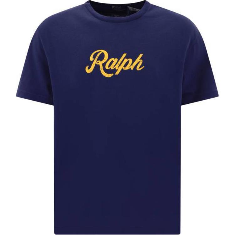 

Polo Ralph Lauren Ribbed Crew Neck Letter Print Short Sleeve T-Shirt Men tops Blue 710936401-001 L