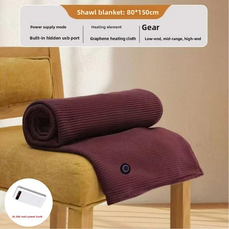 

Новая электрическая шаль-одеяло Теплое одеяло Теплая шаль USB Моющаяся накидка Шаль с подогревом для ног USB plug-in