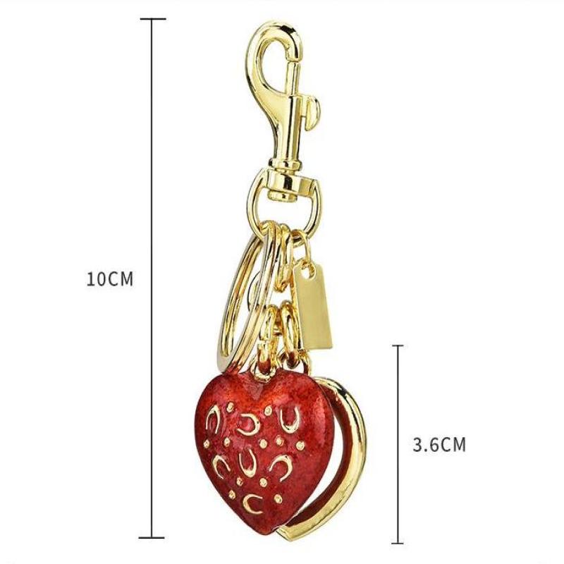 Exquisite Red Heart-Shape Keychain Bag Charms Cute Keychain Car Key Ring For Women Girls Backpack Decoration Accessories Gifts