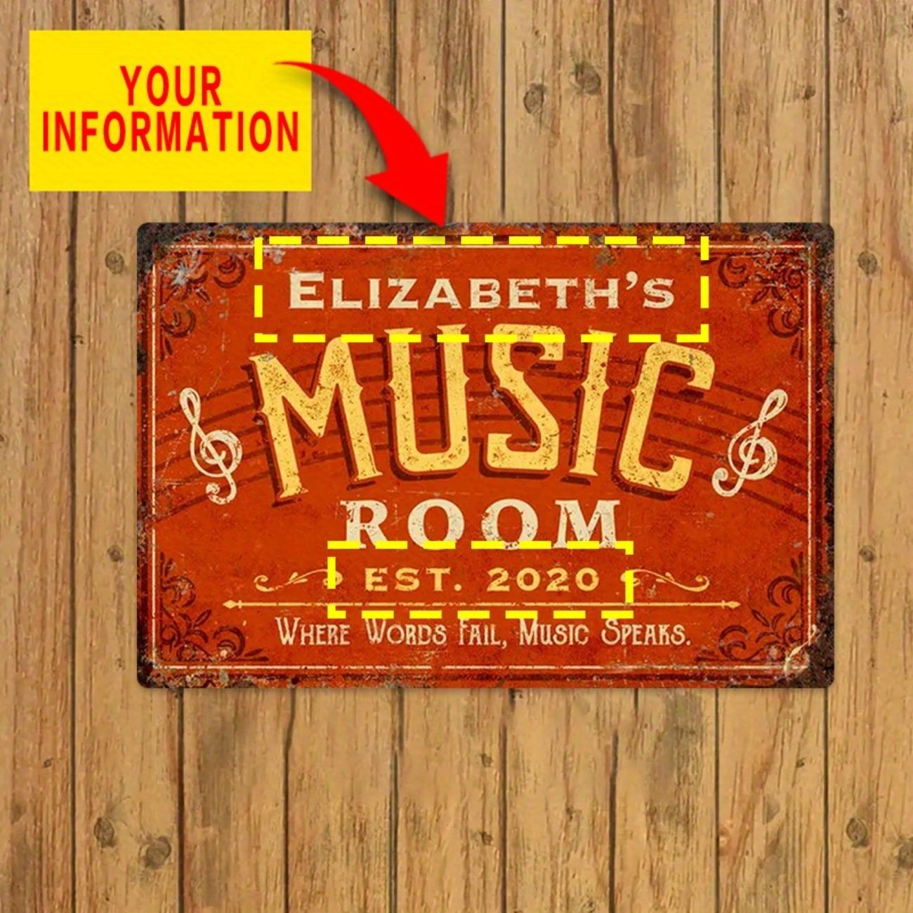 

Personalized Metal Tin Sign Custom Music Wall Decor Retro Notes Poster For Home Studio Classroom белый