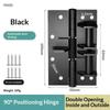 3 In 1 Auto Self Closing Door Spring Hinge 90 Degree Positioning Rustproof Heavy Duty for Interior Wooden Home Doors