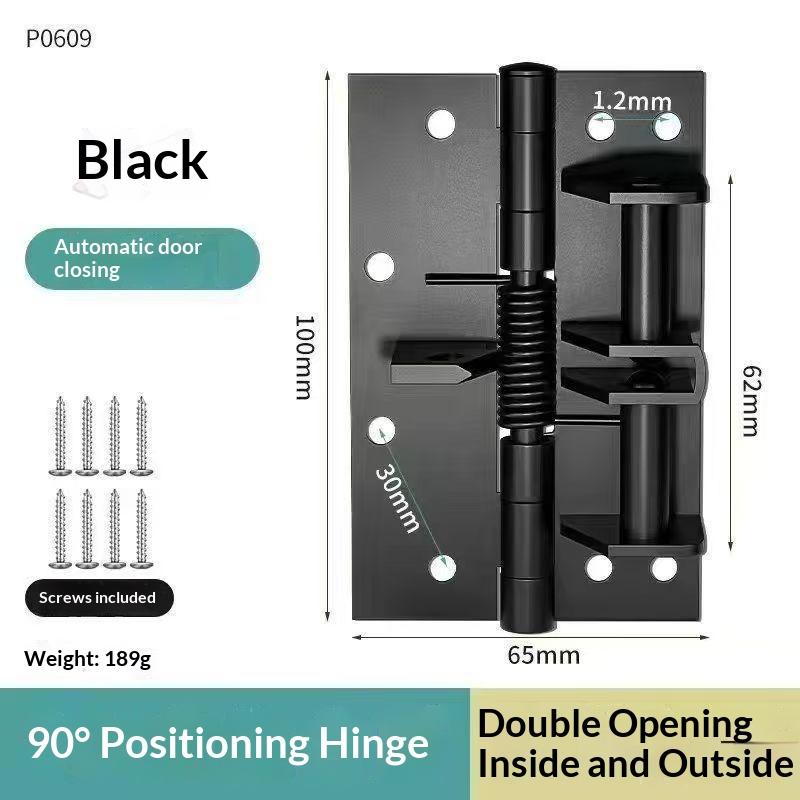 3 In 1 Auto Self Closing Door Spring Hinge 90 Degree Positioning Rustproof Heavy Duty for Interior Wooden Home Doors