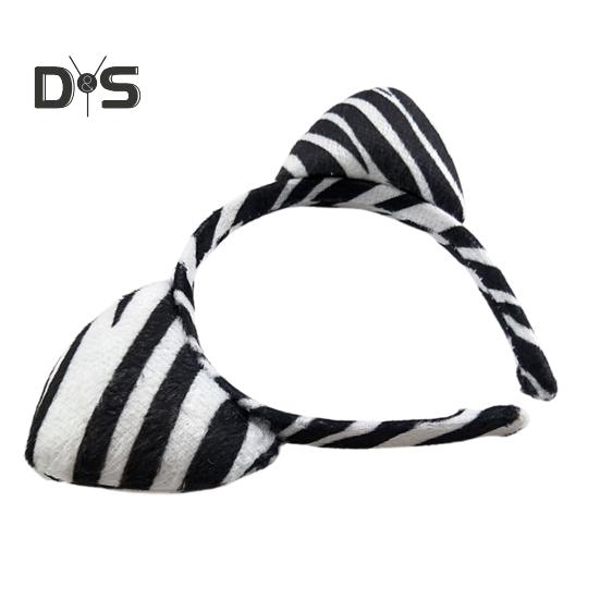 Opaska na głowę z uszami zebry, opaska na włosy z kreskówkowym zwierzęciem, opaska na głowę w paski, wygodna, dopasowana, dziecięca, nakrycie głowy do cosplayu, rekwizyty fotograficzne