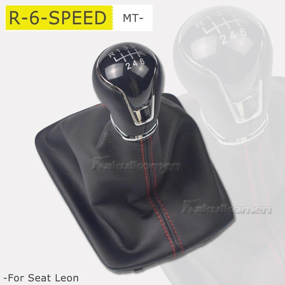 

Leather Car Gear Shift Knob Lever Gaitor Boot Cover For Seat Leon III 3 MK3 2012 2013 2014 2015 2016 2017 5/6 Speed Manual