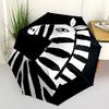 1pc Zebra Stripes Automatic Folding Umbrella - Compact Travel Umbrella with Auto Open/Close 8-Rib Heavy-Duty Shaft for Women/Men -l042