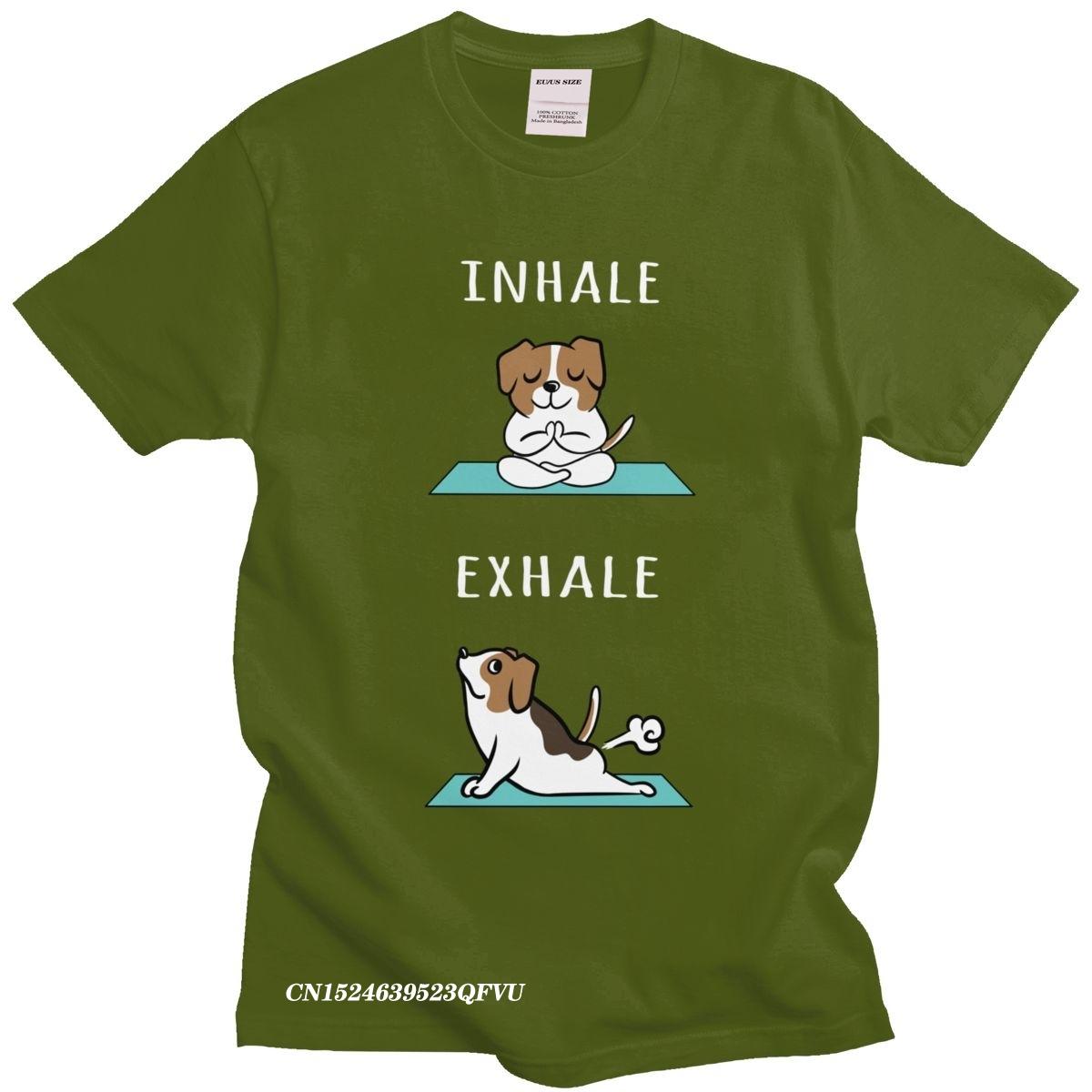 

Funny Jack Russell Terrier Men Cotton Leisure Japan Dog TShirt Fashion Camisas Men Yoga Inhale Exhale Harajuku Shirt Gift 4XL