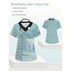 New Surgical Uniform Woman Dentist Printed Pocket Short-Sleeve V-Neck T-Shirt Summer Comfortable Dental Uniforms Women Clothing