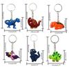 12 Pcs Dinosaur Keychains Cute School Bags Backpack Novelty Keyrings for Party Supplies Favors Bag Fillers Gifts Prizes