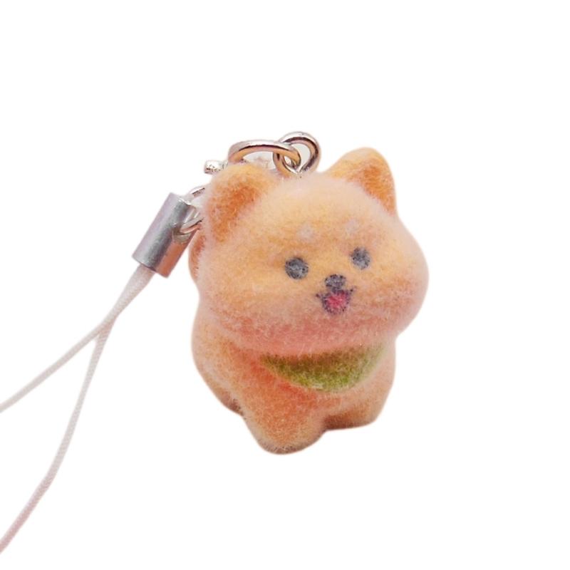 Flocking Resin Animal Keyring Adorable Compact Design Animal Keychain Decoration For Keys Backpacks Presents