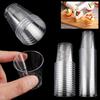 30/50X Round Reusable Plastic Shot Glasses Dessert Cups Disposable Glass Drinks